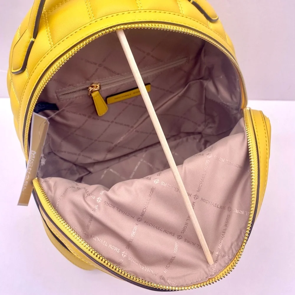 Michael Kors Vibrant Yellow Quilted Backpack